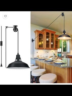 Black Industrial Pendant Light for Home Dining